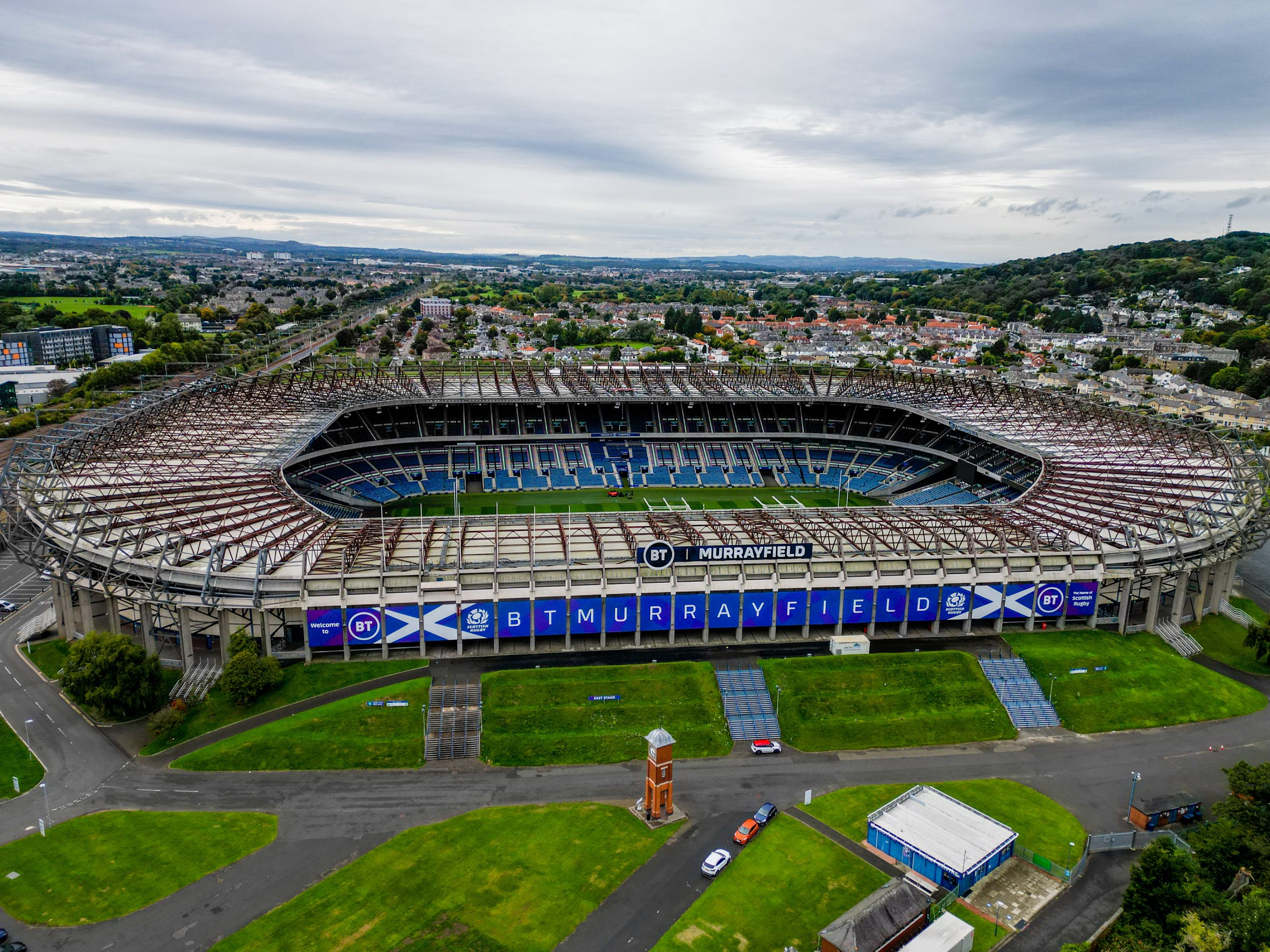 Murrayfield Stadium in Edinburgh - aerial view