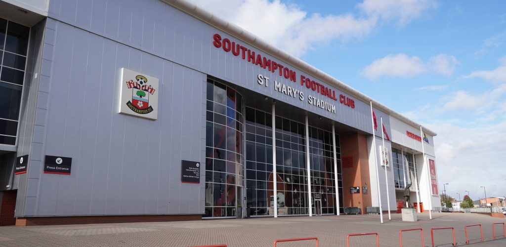 Southampton England 23 October 2024 - Southampton Football Club home stadium St Mary's. Premier league football team Saints. SFC team ground